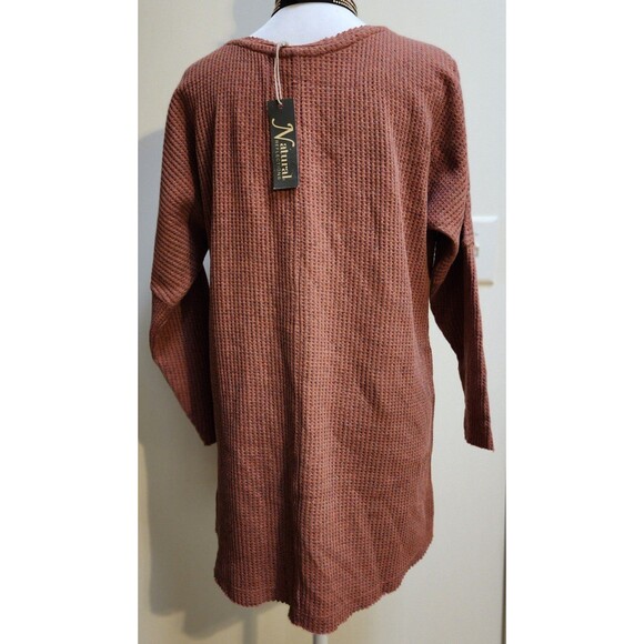 NWT Boho Waffle Knit Sweater Tunic Top Women's M - Picture 3 of 8